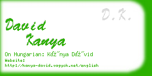 david kanya business card
